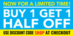 Buy 1 Get 1 Half Off Banner