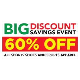 Big 60% Off Discount Savings Banner