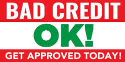 Red White and Green Bad Credit Ok Banner