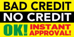 Black On Yellow Bad Credit Instant Approval Banner