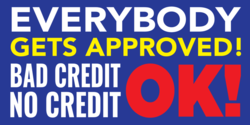Blue White Red and Yellow Everybody Gets Approved Banner
