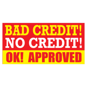 Red and Yellow Bad Credit Approved Banner