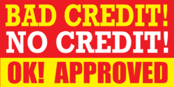 Red and Yellow Bad Credit Approved Banner