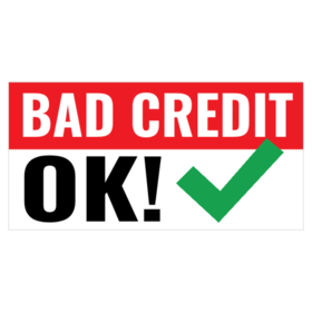 Green Checked Bad Credit Ok Banner