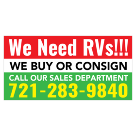 We Need RV's Consignment Banner