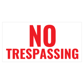 Red No Trespassing Text Only Banner