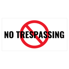 No  Symbol Trespassing Banner