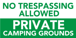 No Trespassing Campgrounds Banner