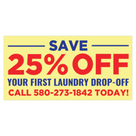 Save % Off Firs Laundry Drop-Off Banner