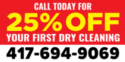 % Off First Dry Cleaning Banner