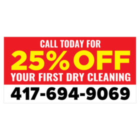 % Off First Dry Cleaning Banner
