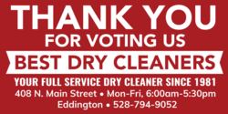 Voted Best Dry Cleaners Banner