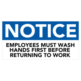 Standard Colors Employees Mush Wash Hands Notice Banner 