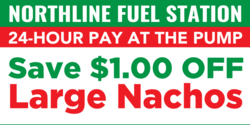 Gas Station Save On Nachos Banner