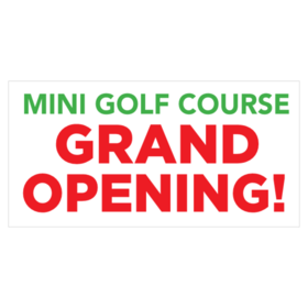 Miniature Golf Grand Opening Banner