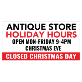 Antique Store Holiday Hours Banner