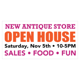 New Antique Store Open House Banner