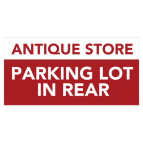 Antique Store Parking Lot Directional Banner