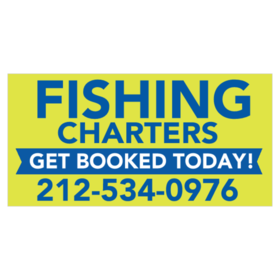 Blue On Green Book Your Fishing Charter Banner
