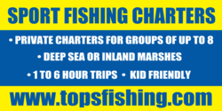 Yellow Striped on Blue Sports Fishing Charter Banner