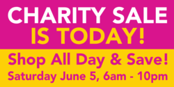 Charity Sale Shop All Day Today Banner