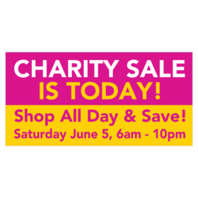 Charity Sale Shop All Day Today Banner