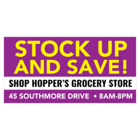 Grocery Store Stock Up and Save Banner