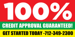 100% Credit Approval Guaranteed Banner