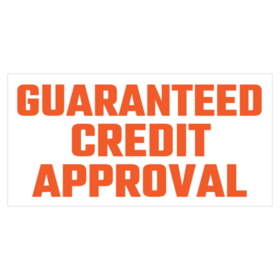 Guaranteed Credit Approval All Red Text Banner