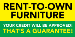 Furniture Rent To Own Credit Approved Banner