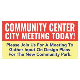 Community Center Meeting Announcement Banner