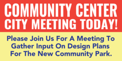 Community Center Meeting Announcement Banner