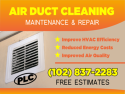 Orange on Tan Air Duct Photo Air Duct Cleaning Free Estimates Sign