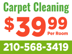 Green and Red Carpet Cleaning Custom Price Per Room Sign With Boxed In Phone Area 