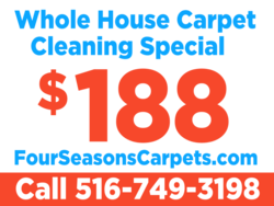 Red and Blue Whole House Carpet Cleaning Sign With Custom Price and Phone Area