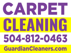 Purple and Yellow Carpet Cleaning Sign With Custom Phone and Website Area