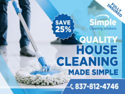 Mopping Photo Collage Under Logo Ready House Cleaning Made Simple Sign With Phone and Logo Area