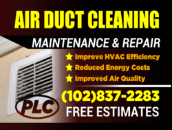 Black on Tan Air Duct Photo Air Duct Cleaning Free Estimates Sign