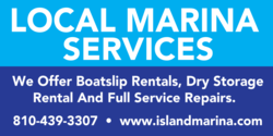 We Offer Boat Slips Marina Banner Two Blue Toned Design