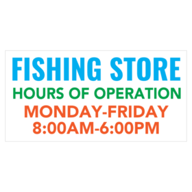 Fishing Store Hours of Operation Banner