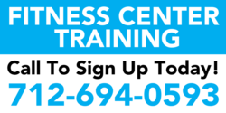 White and Baby Blue Fitness Center Training Banner