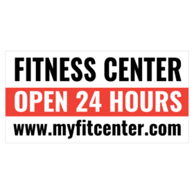 Fitness Center Open 24 Hours Banner