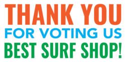 Voted Best Surf Shop Thank You Banner