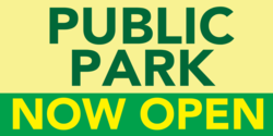 Public Park Now Open Banner