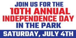 Join Us Annual Independence Day In The Park Banner