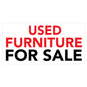 Red and Black Text Used Furniture Sale Banner