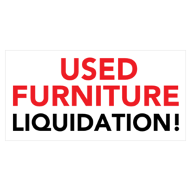 Red and Black Used Furniture Liquidation Banner