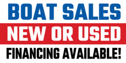 Patriotic New Or Used Financing For Boats Banner