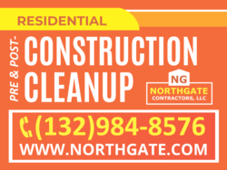 Residential Construction Clean Up Yard Sign