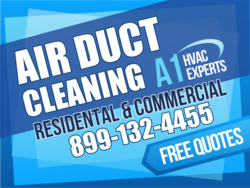 Blue on Blue Air Duct Cleaning Free Quotes Sign